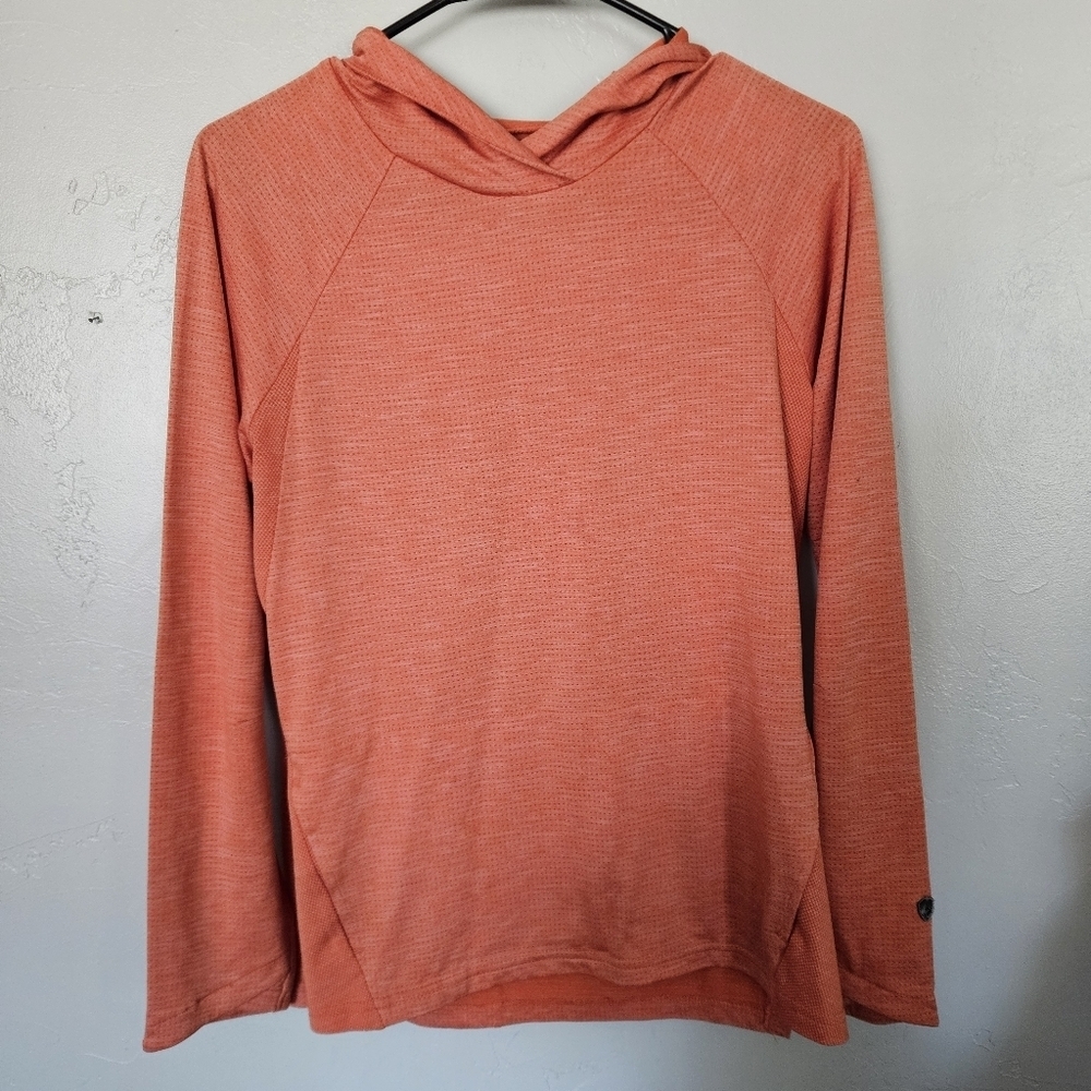 Kuhl Women's Small Orange Hooded Long Sleeve Shirt Hoodie Athletic Outdoors Top
